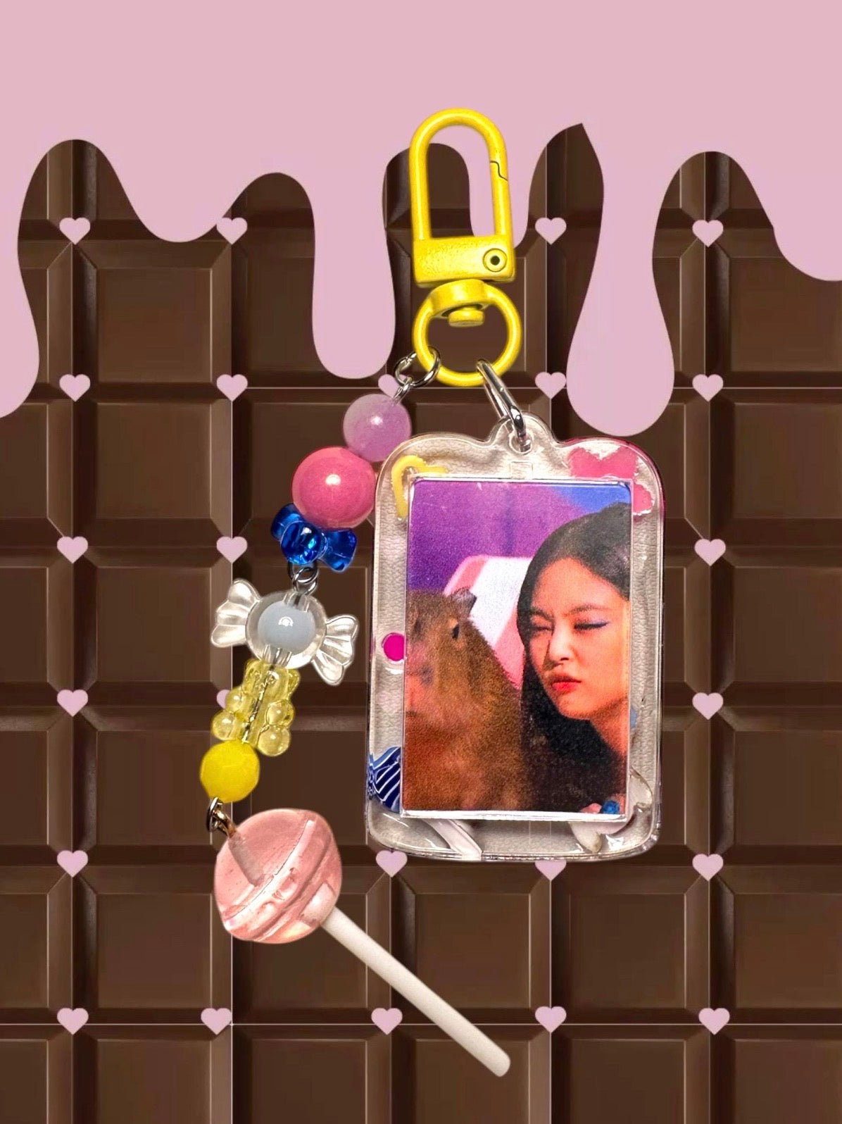 Jennie Blackpink Ice Cream inspired keychain