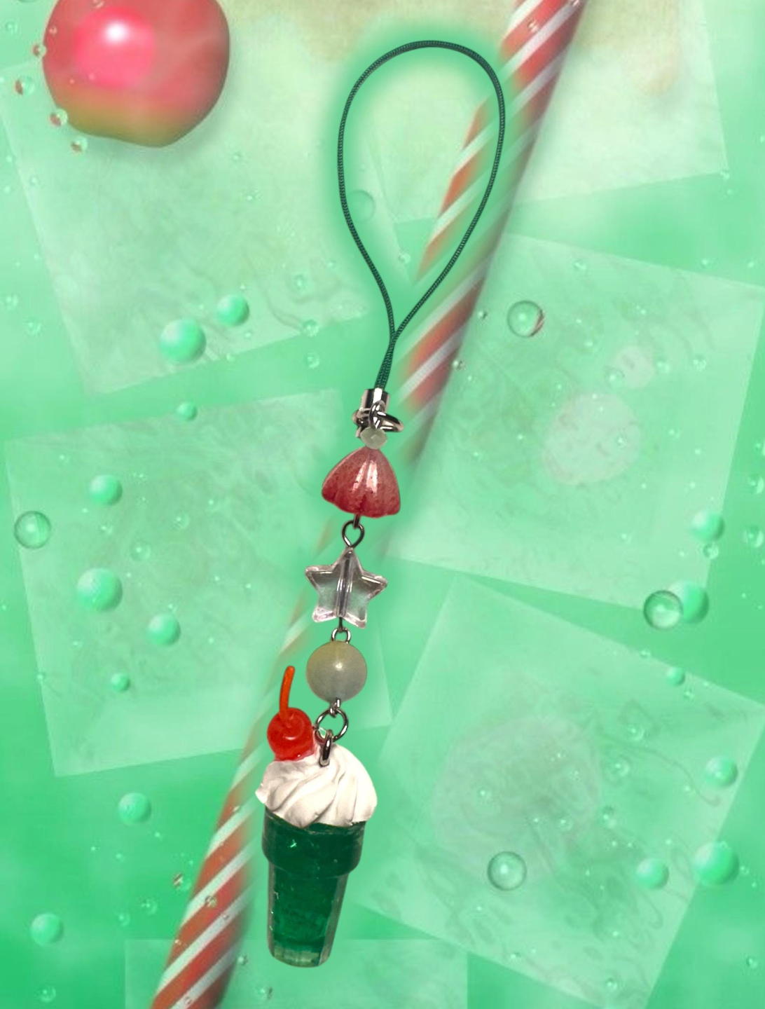 Cream Soda inspired phone charm/keychain