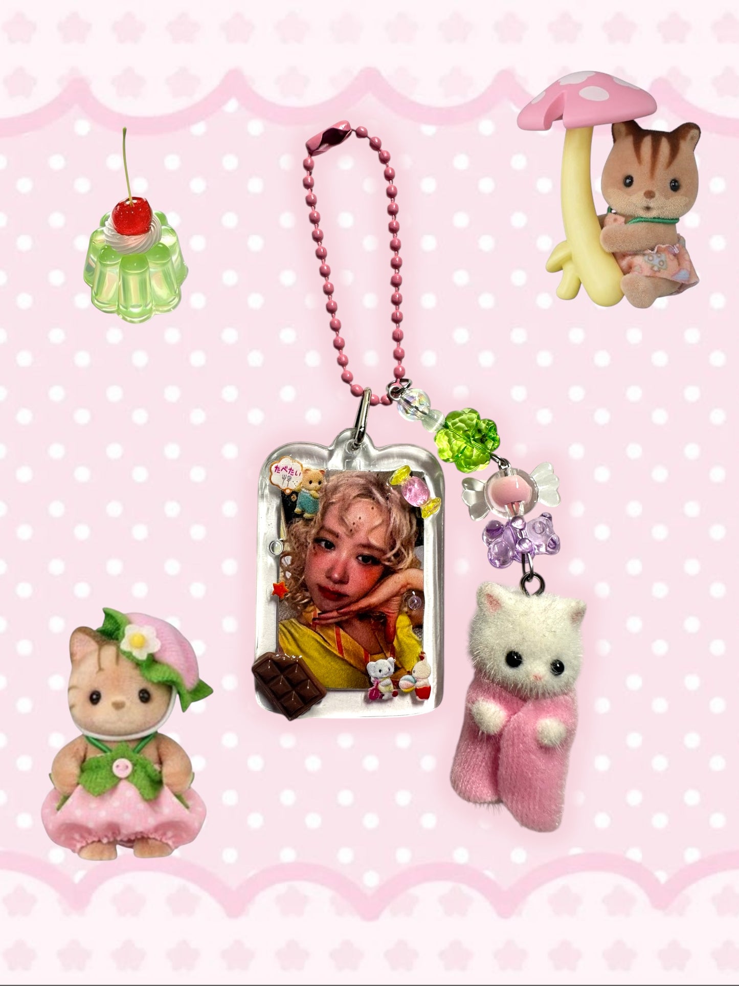 Blackpink Rose Calico critter inspired keychain