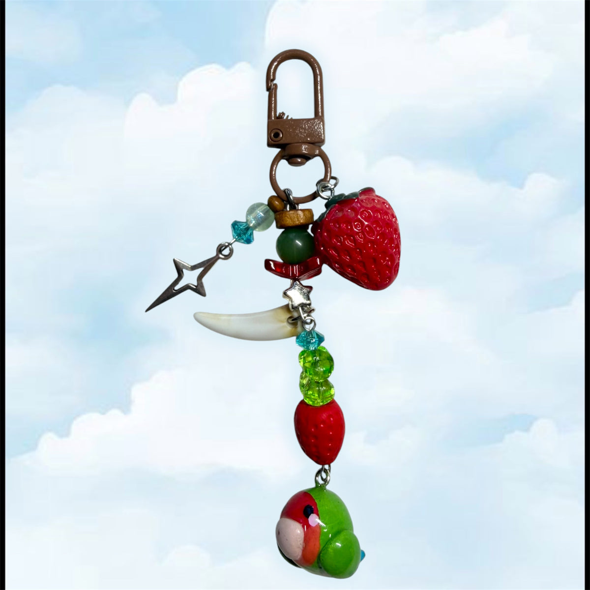 Green lovebird Keychain
