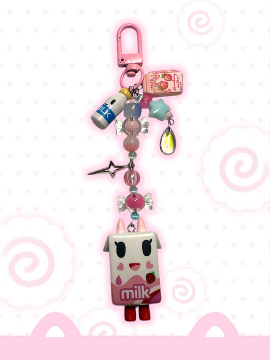 Tokidoki Strawberry Milk keychain