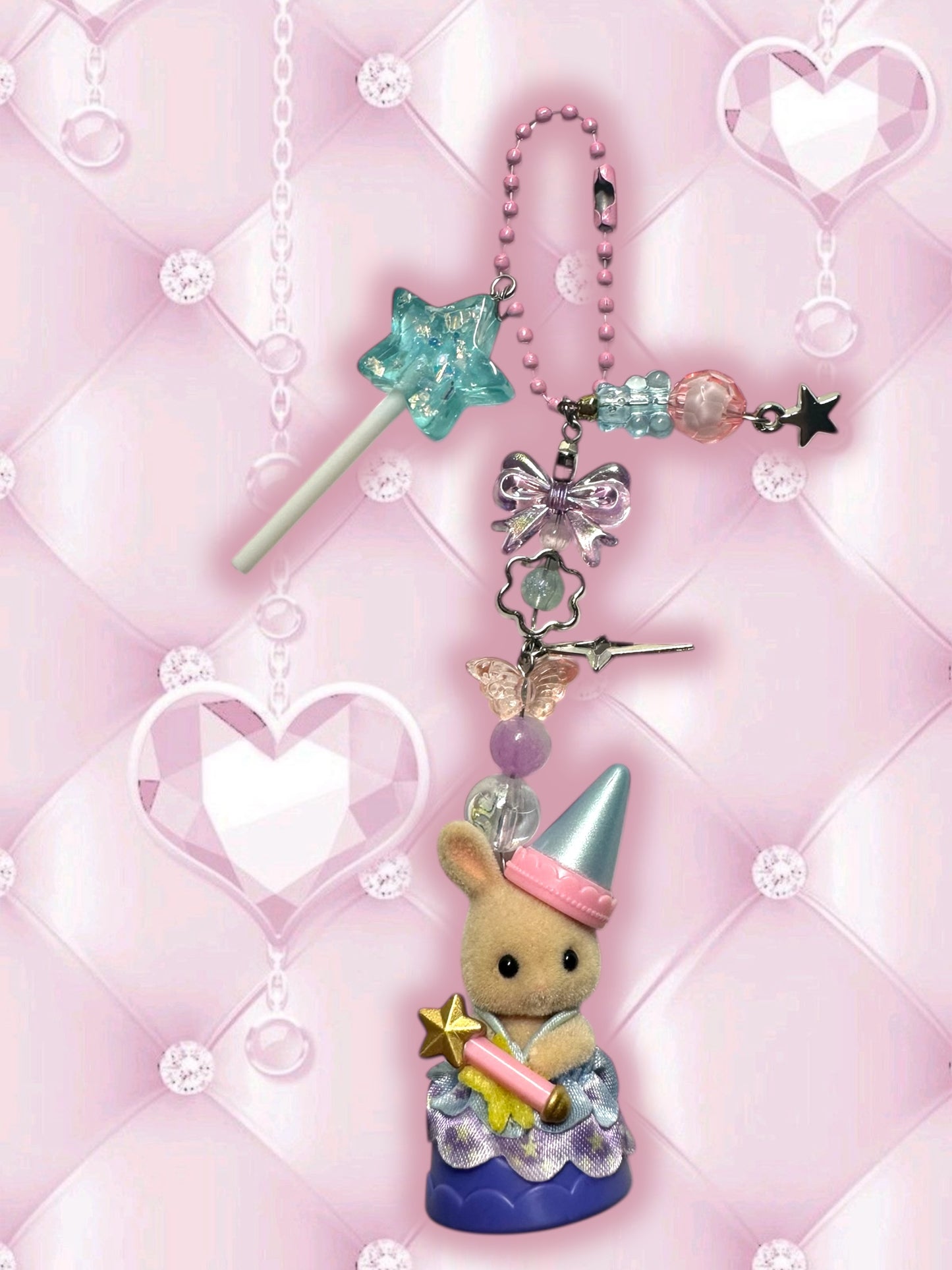 Calico Critter royal rabbit keychain