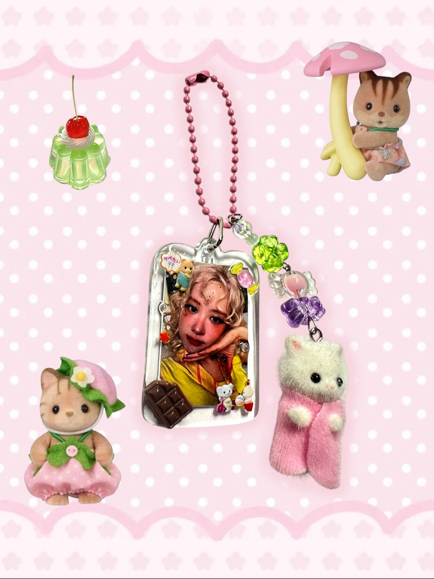 Blackpink Rose Calico critter inspired keychain