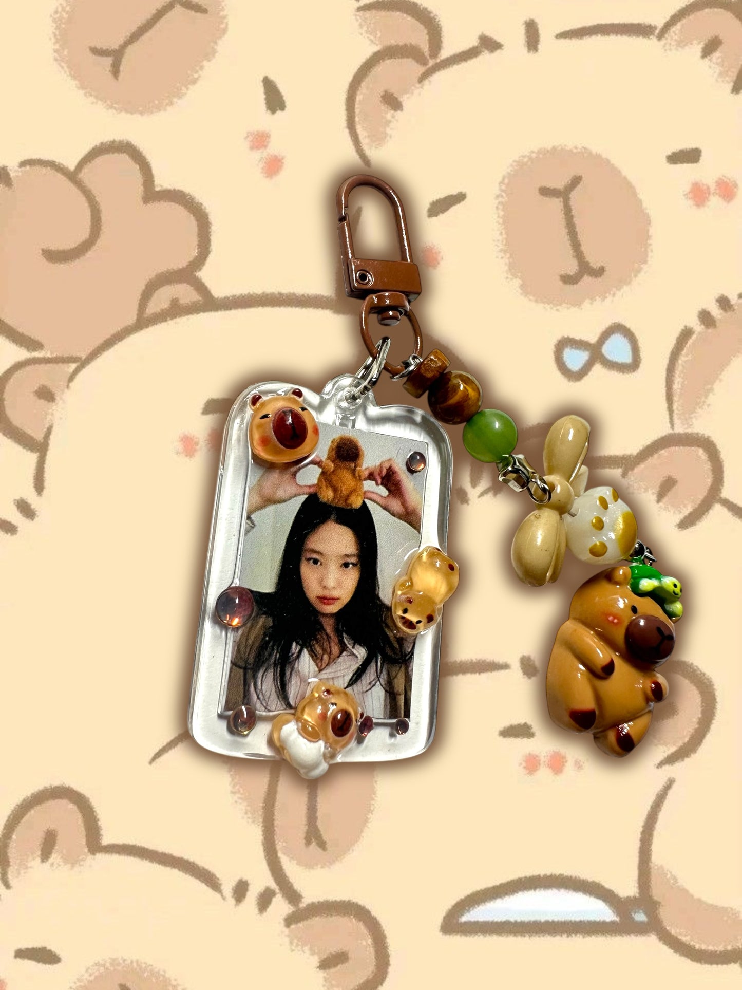 Blackpink Jennie Capybara inspired keychain