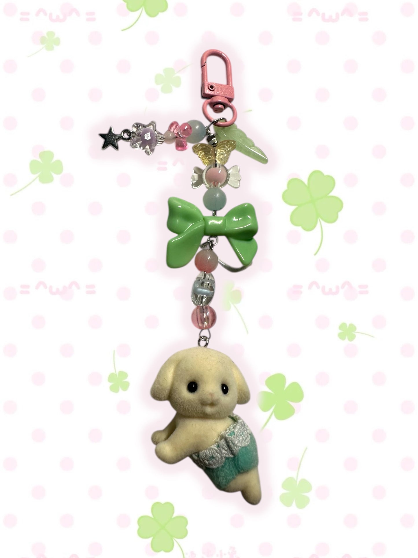 Calico Critter rabbit keychain