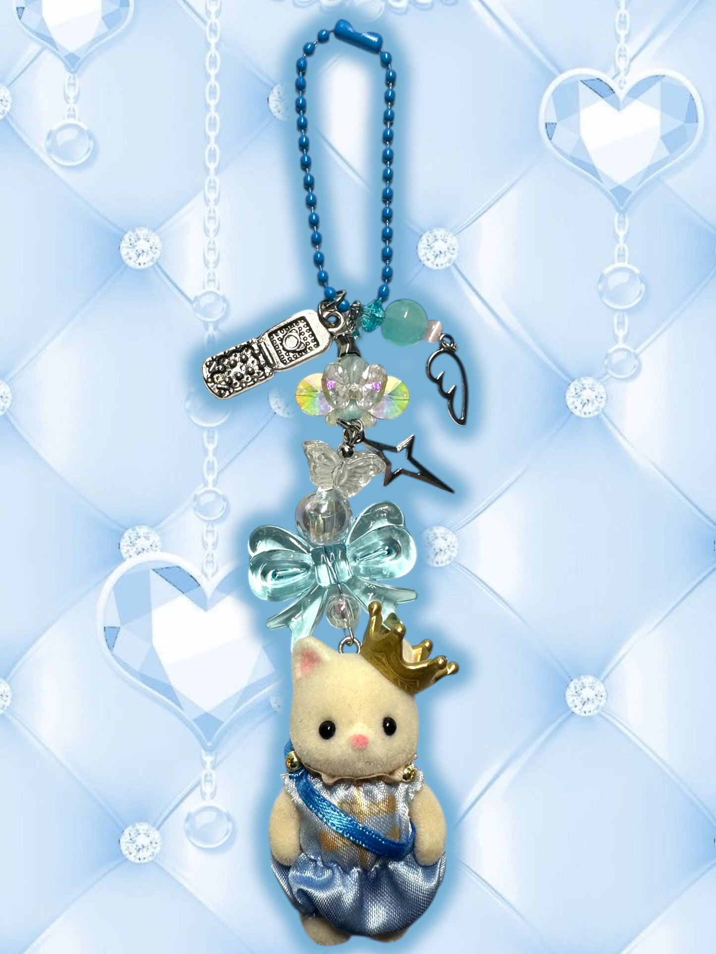 Calico Critter royal cat keychain