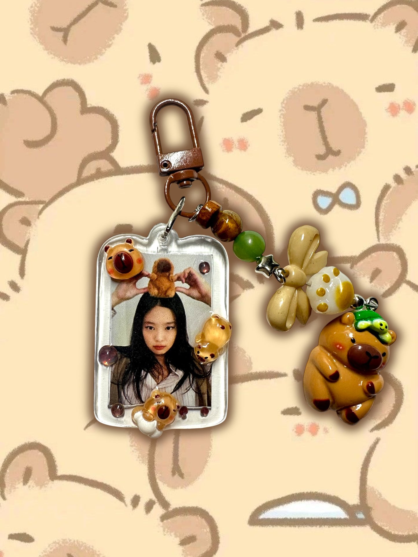 Blackpink Jennie Capybara inspired keychain