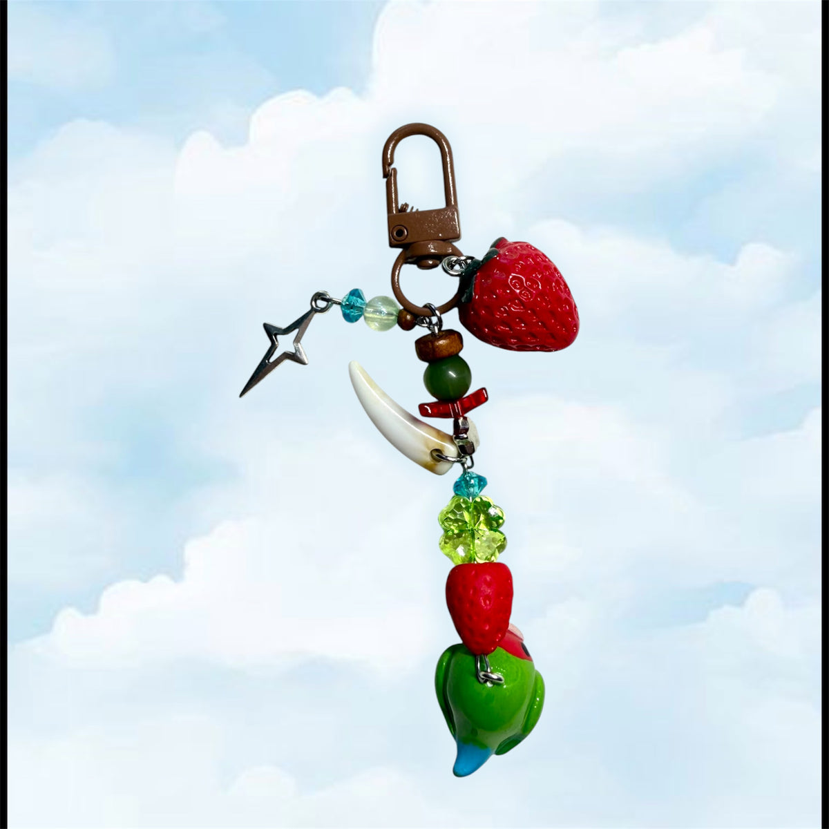 Green lovebird Keychain