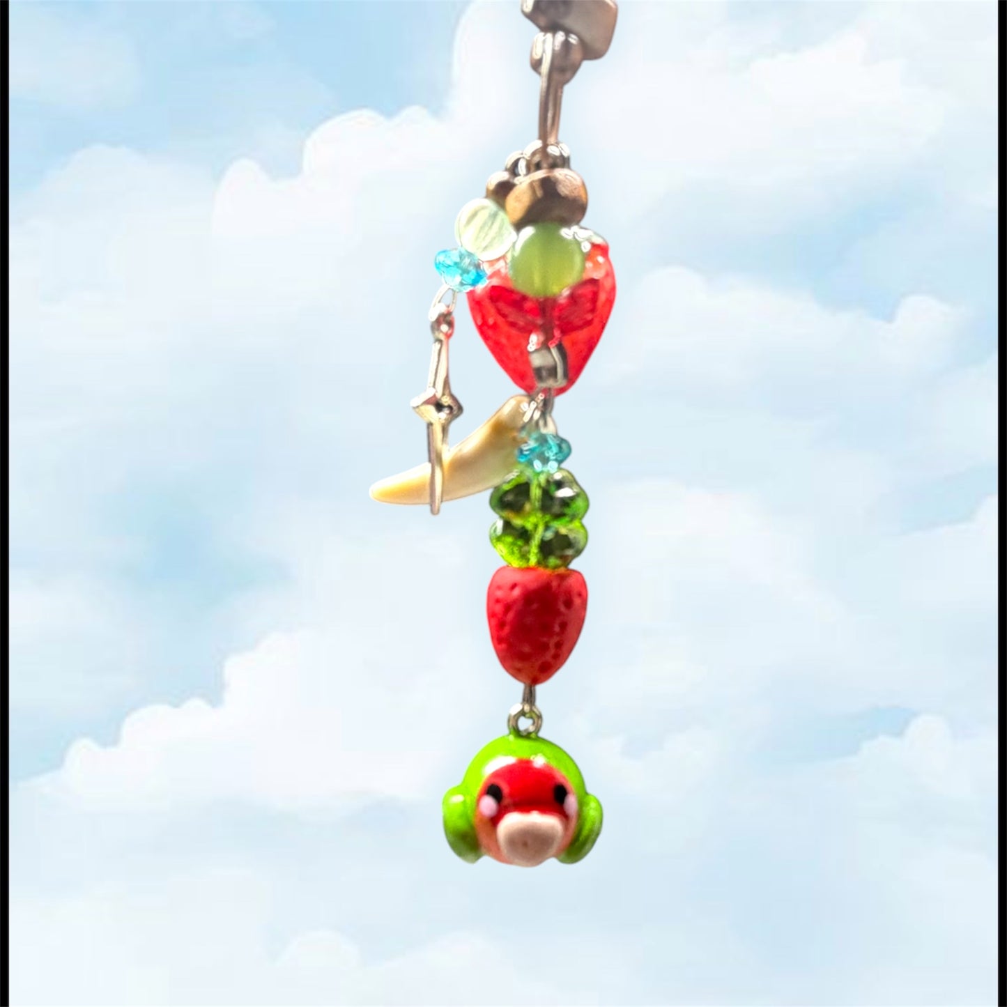 Green lovebird Keychain