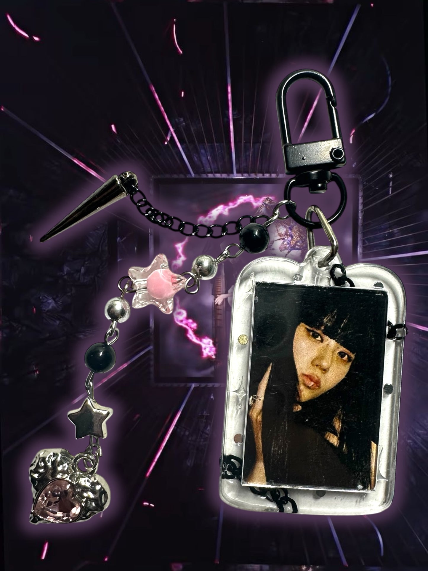 Blackpink Jisoo Pink Venom inspired keychain