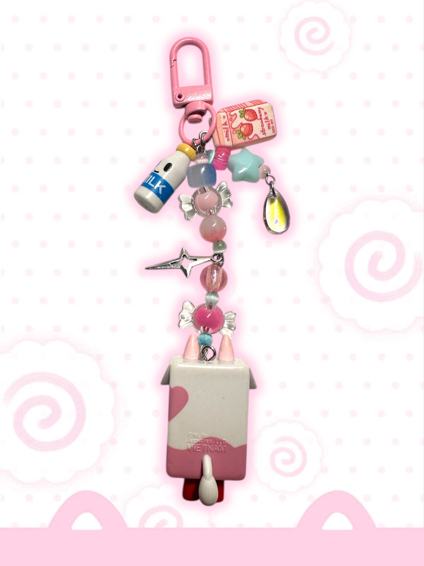 Tokidoki Strawberry Milk keychain