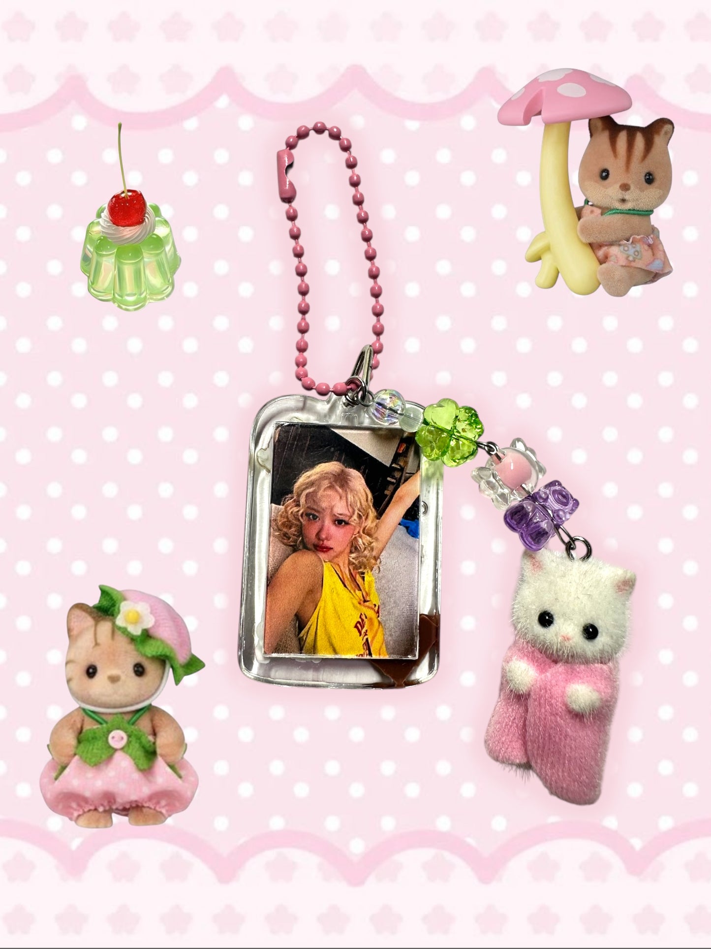 Blackpink Rose Calico critter inspired keychain