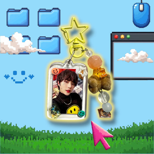 Kpop TXT Blue Hour Beomgyu inspired Keychain double sided