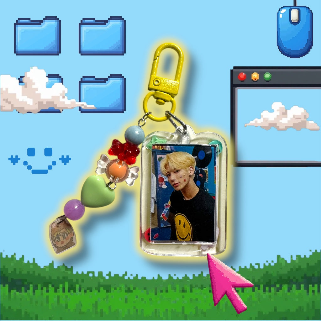Kpop TXT Blue Hour Taehyun inspired Keychain double sided