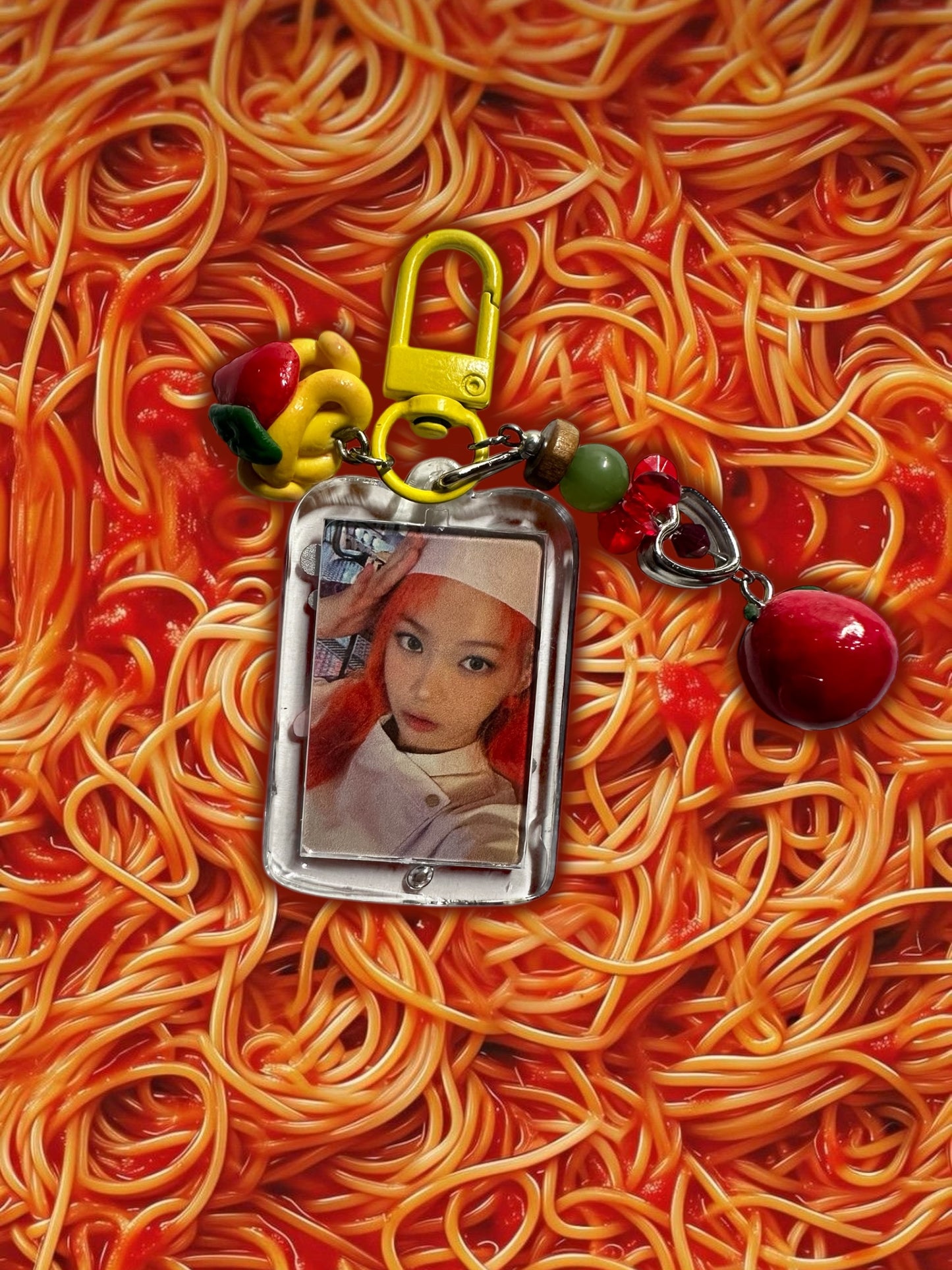 Le Sserafim Spaghetti Chaewon inspired keychain