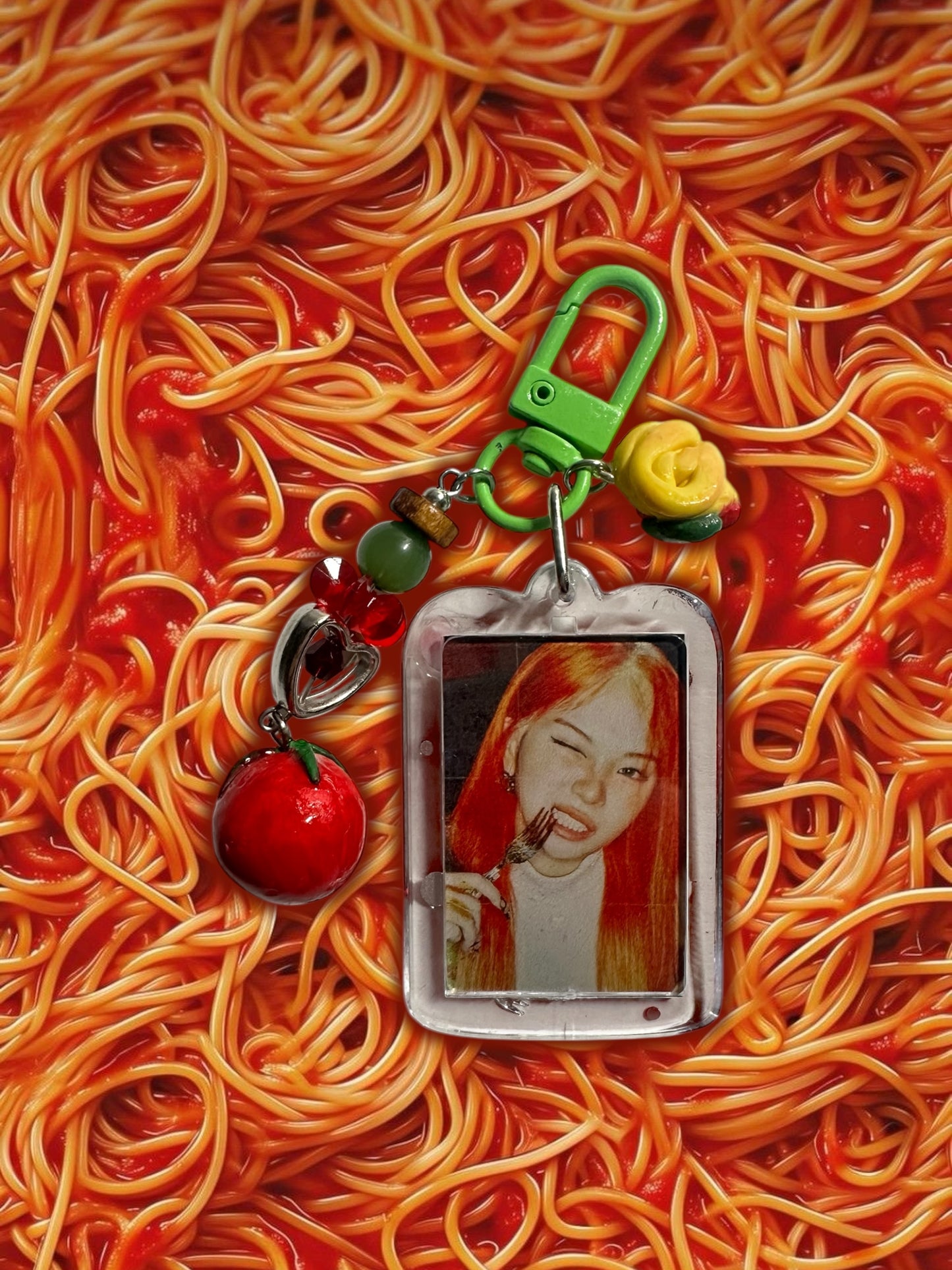 Le Sserafim Spaghetti Chaewon inspired keychain