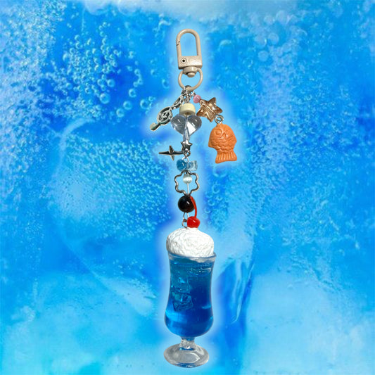 Dessert Blue Cream Soda Inspired Keychain