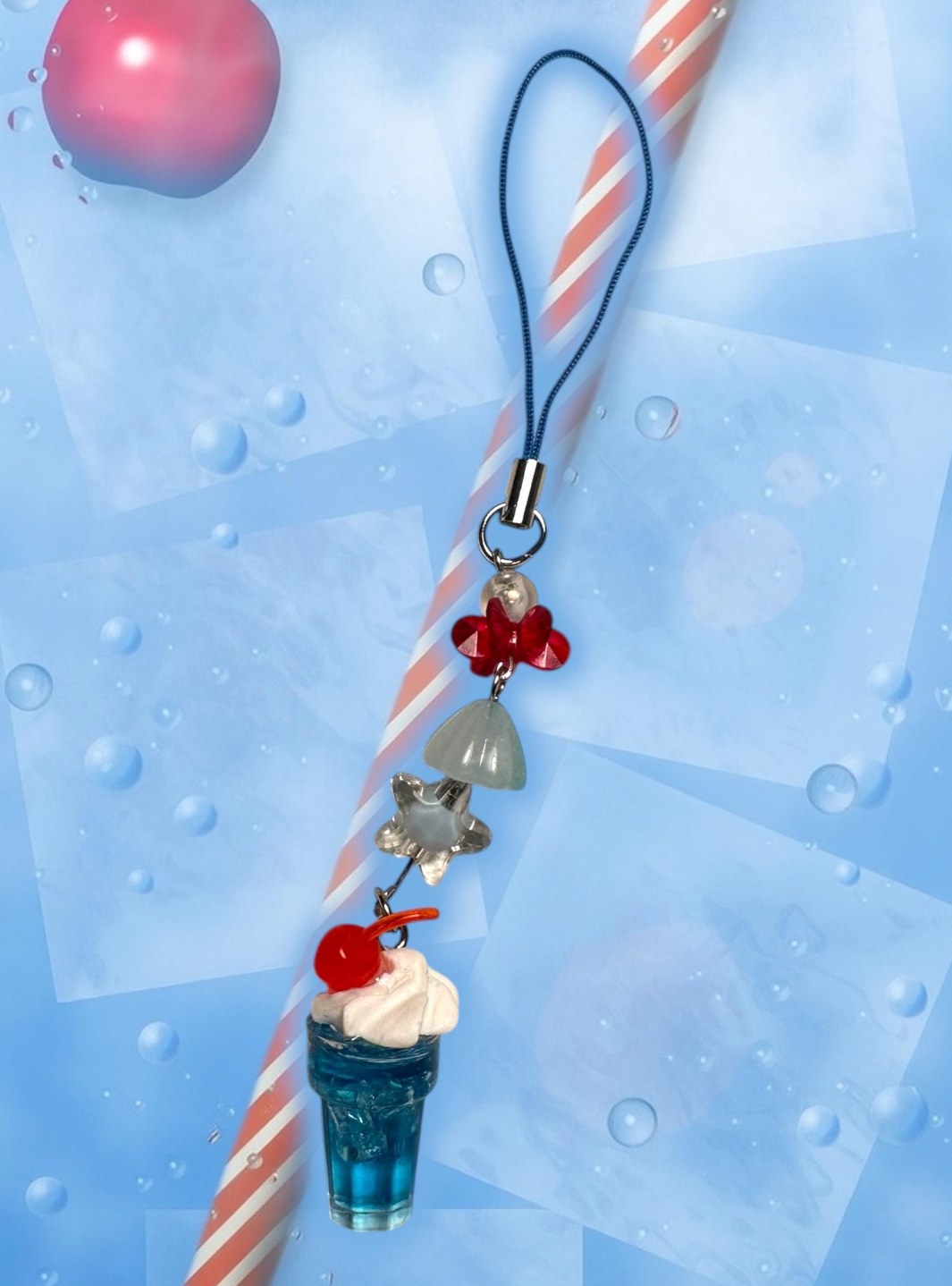 Cream Soda inspired phone charm/keychain