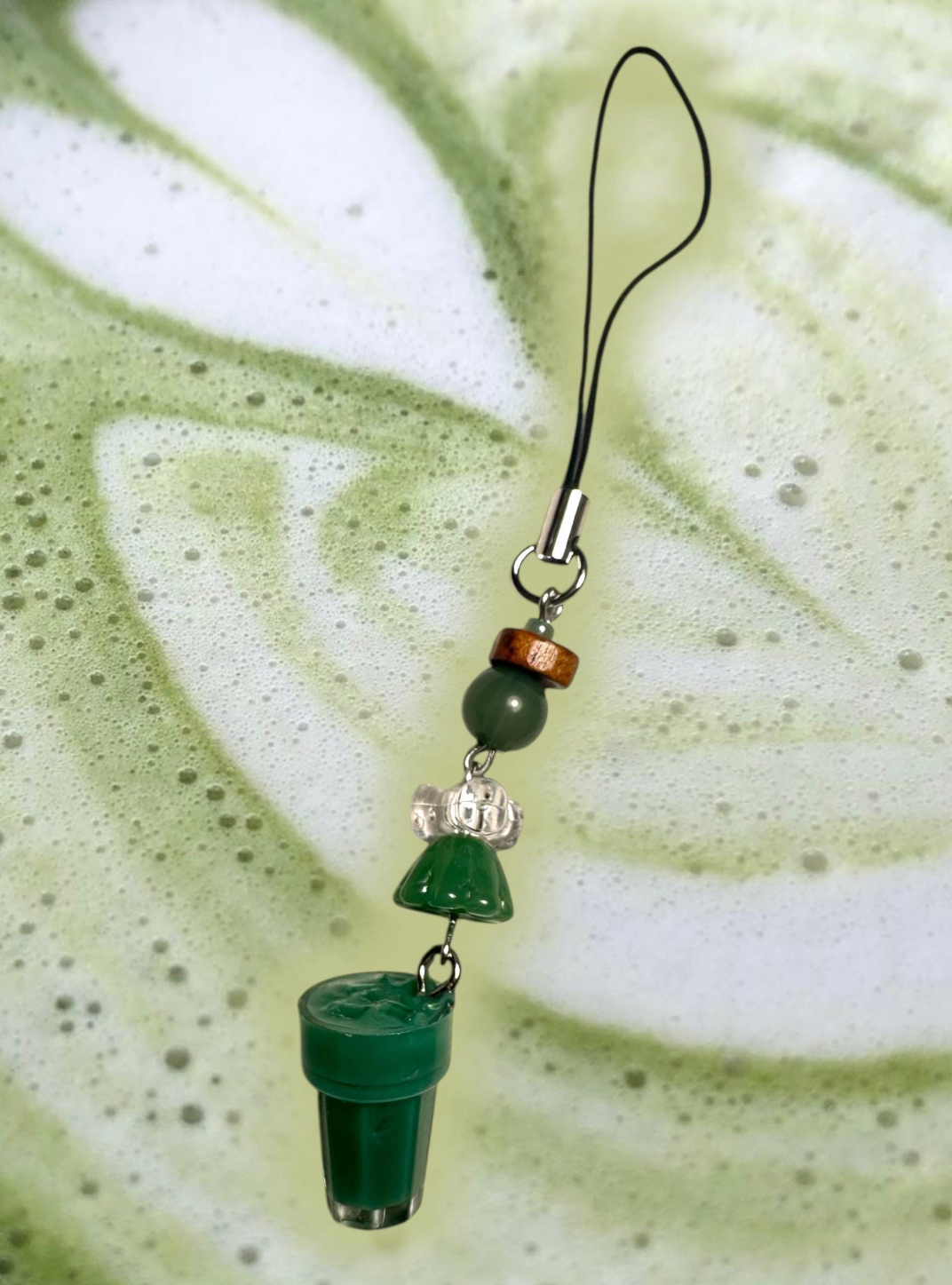 Matcha inspired phone charm/keychain